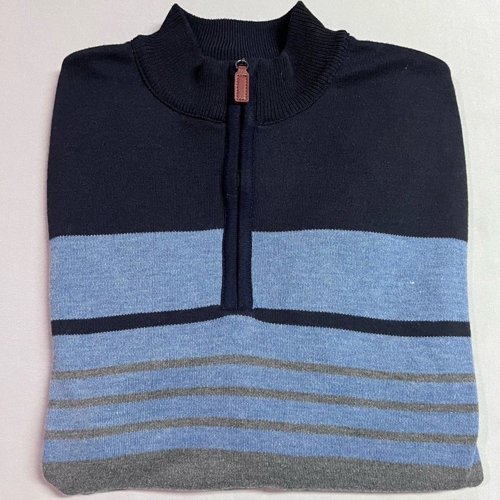 Men's Lightweight Half-Zip Knitted Sweater, Long Sleeve Pullover Size Large - Picture 8 of 8
